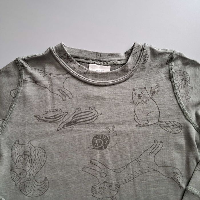 Bluzeczka/koszulka Lindex, merino wool/wełna, termiczna, r. 86/92
