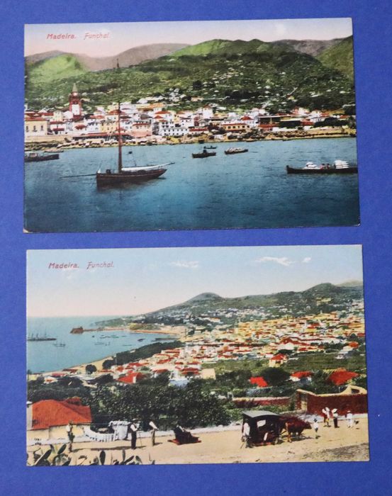 Madeira Funchal postal ilustrado (2 postais)