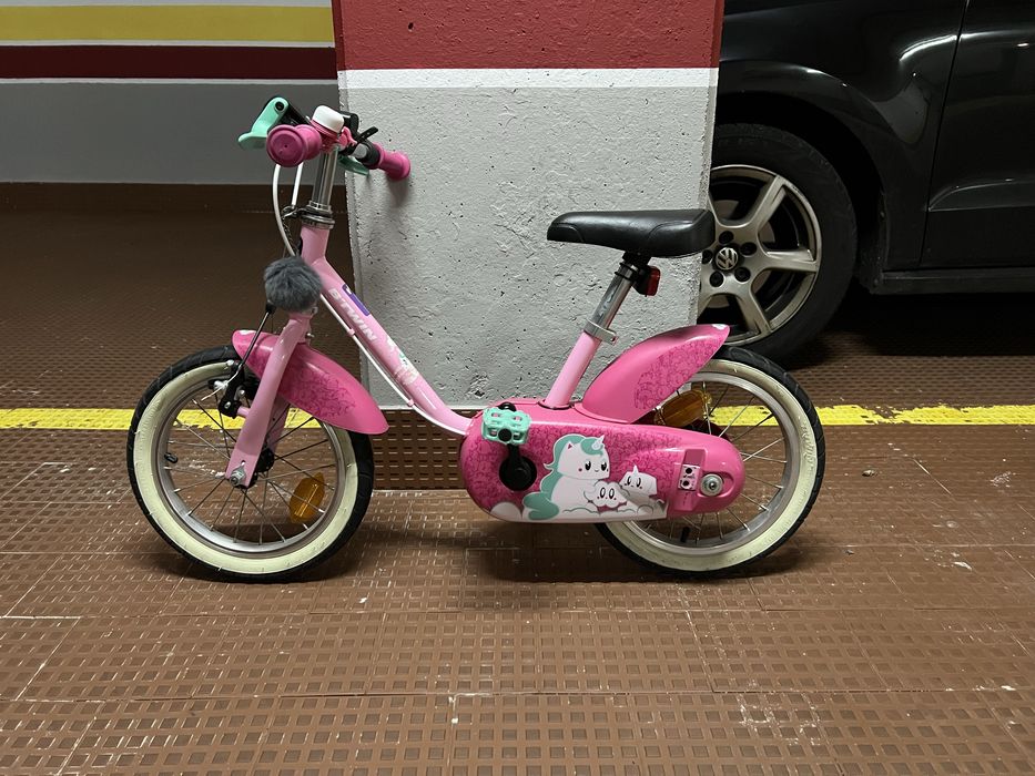 Bicicleta Roda 14 Criança Menina cor de Rosa