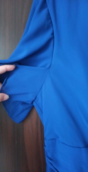 Piękna sukienka długa wesele forever 46 chabrowa