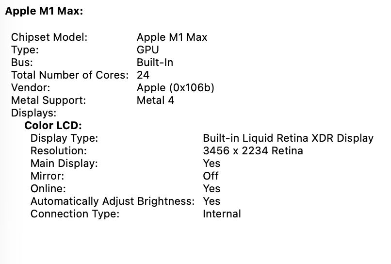 MacBook Pro 16’ 2021 M1 Max 32Gb 512Gb SSD 24 GPU
