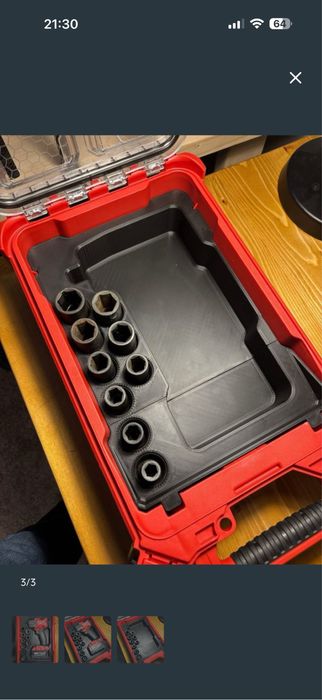 Molde para caixa milwaukee packout para m18 impacto 1/2