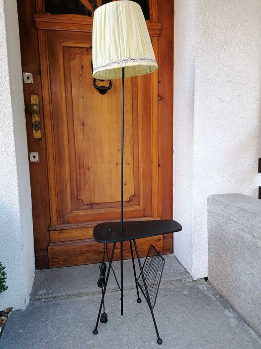 Lampa Stojąca Stolik Gazetnik PRL Lata 1960