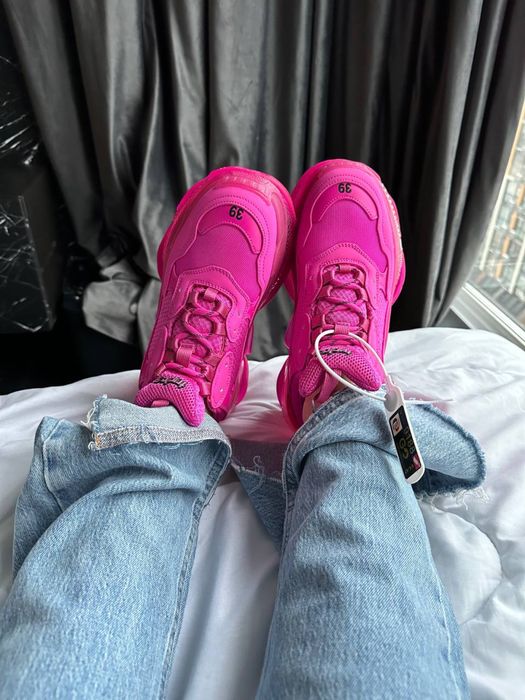 Buty Balenciaga Triple S clear sole pink
