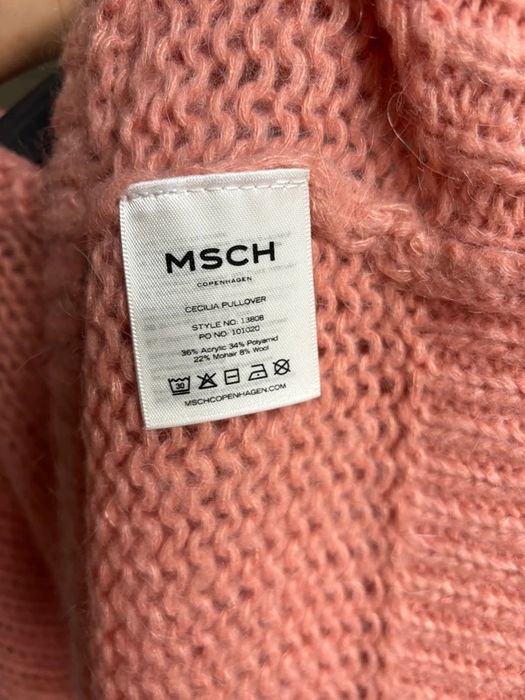 MSCH copenhagen sweter swetr moher wełna lana bufiaste szerokie rekawy