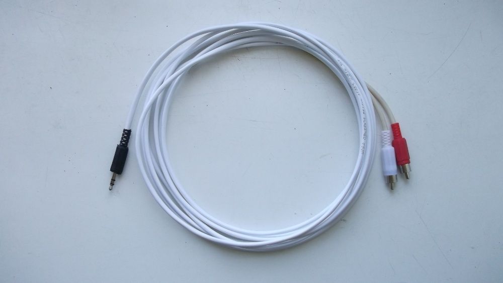 Аудио-кабель 3.5 jack - 2RCA (3 метра) разборной