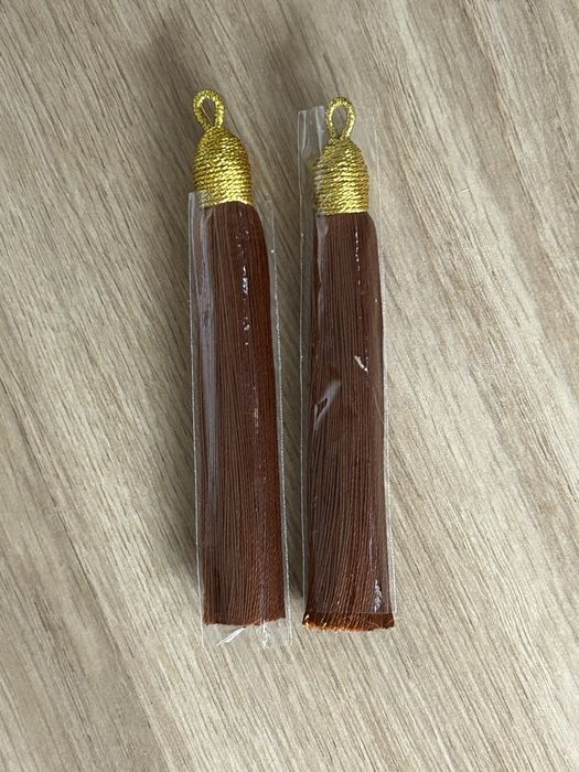 Chwosty brazowe kolczyki boho ozdoba bizuteria