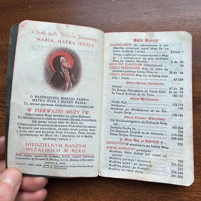 Mszalik niedzielny 1947 rok