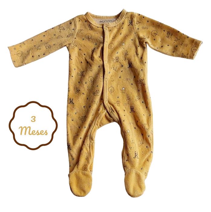 Conjunto Gorro + Babygrow Amarelo Torrado In Extenso 3 meses