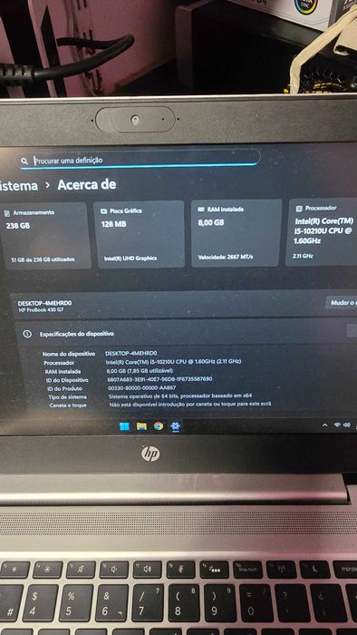 HP ProBook i5, 8GB, SSD NVMe, Full HD, Bateria Nova