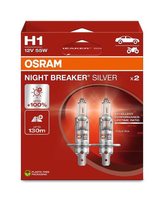 Żarówki H7, H1 Night Breaker Silver