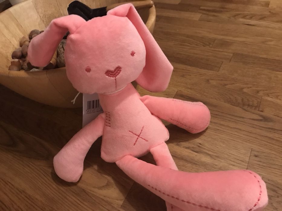 Króliczek różowy przytulanka niemowleca śliczna słodka