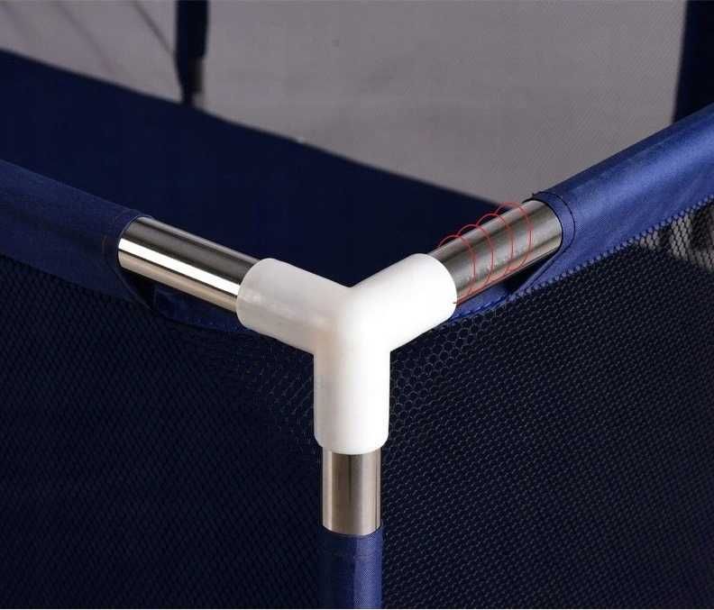 Kojec dla dzieci kwadrat Niebieski Kulki Kosz 126x126cm