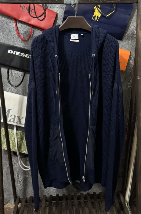 Кофта чоловіча Светр Zip Кардиган S.Oliver Wool синій XL