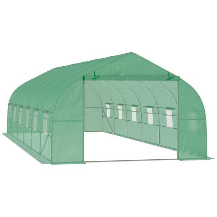 Estufa túnel 24m² 800x300x200 cm com 12 janelas