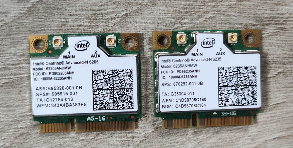 Wi-Fi Intel AC7260, AC7265, 8260, 8265, 9560, AX200, AX201, Apple