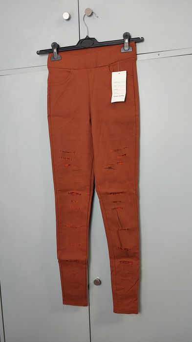 Legginsy damskie z dziurami, koronką S/M