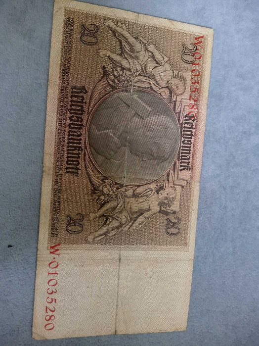 stary niemiecki banknot 20 marek był w obiegu od 1924 do 1933 r.