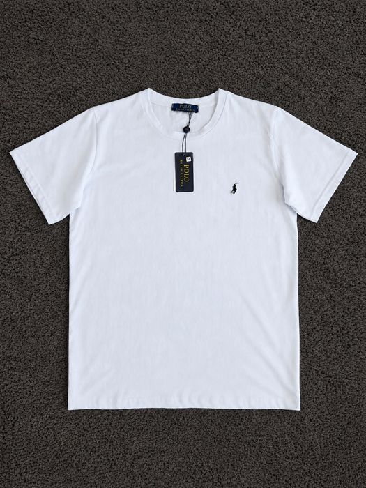 Чоловіча футболка Polo Ralph Lauren з вишитим логотипом чорна біла S–XXL