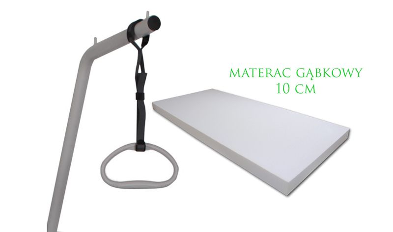 Łóżko ortopedyczne elektryczne medyczne + wysięgnik + MATERAC