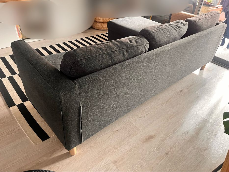 Sofá ikea  parup 3 lugares com chaise longue