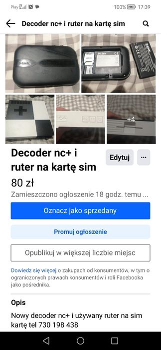 Sprzęt do tv decoder i ruter na si.