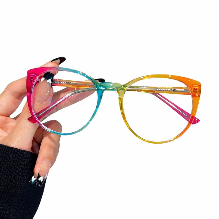Przepiękne, tęczowe okulary zerówki z filtrem
