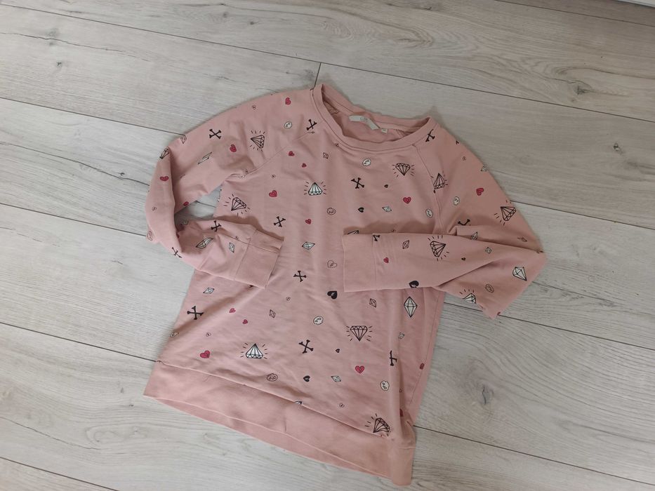 Bluza damska C&A clockhous XS S diamenty zgaszony róż piękna