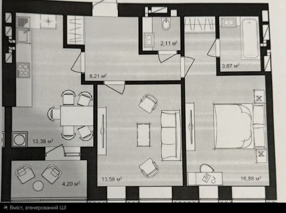Продаж від власника Harmony garden  2к, 69 кв.м 4 поверх, Виставка