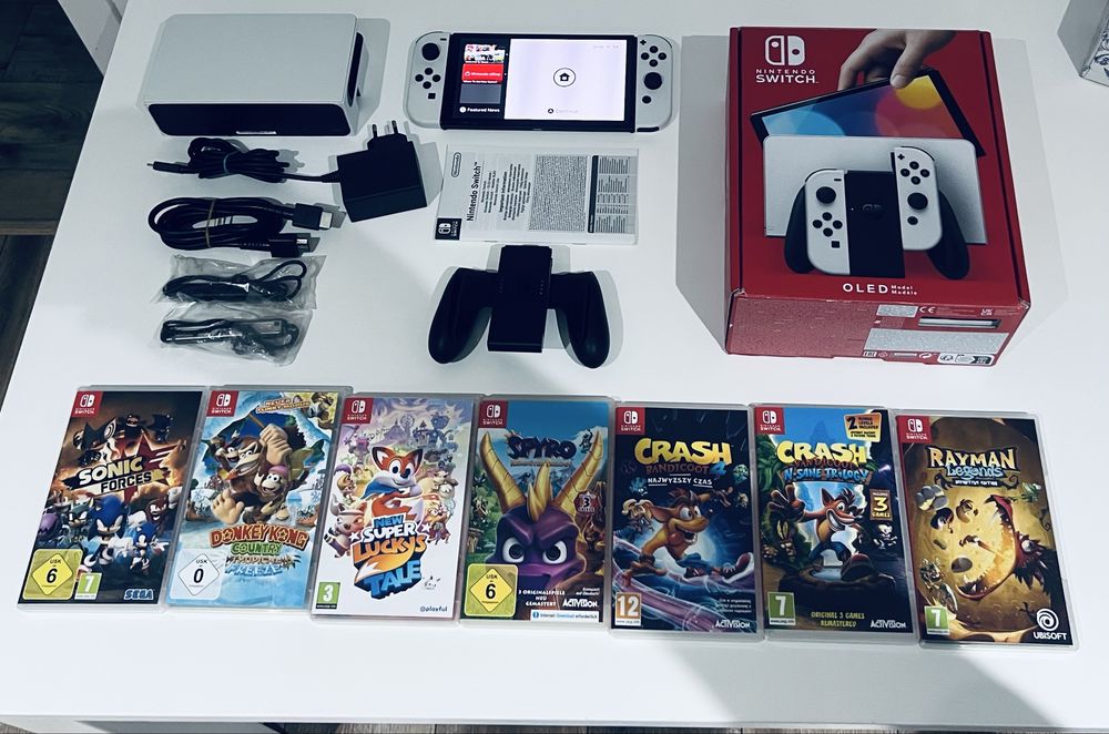 Nintendo Switch Oled 64gb + 7 Gier jak Nowe