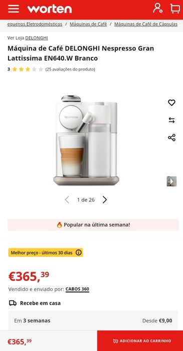 Nespresso Gran Latissima NOVA na Caixa