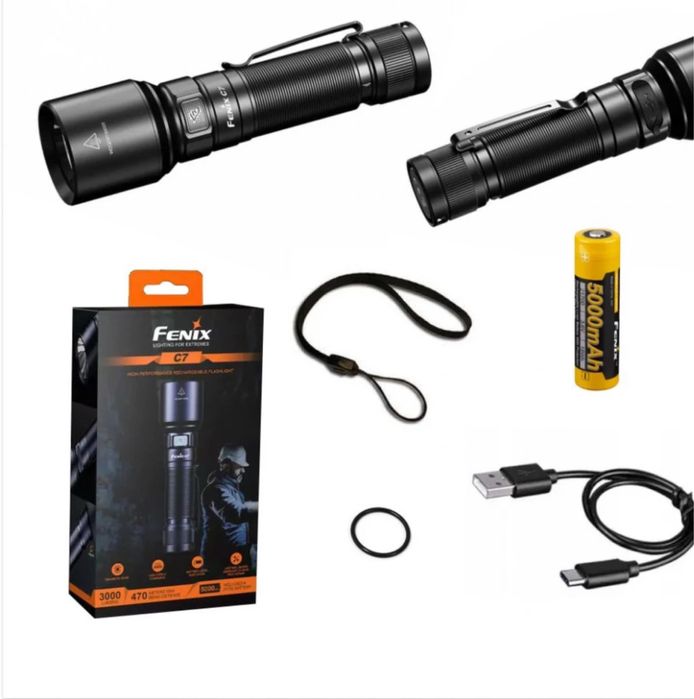 Ліхтар Fenix C7 оригінал з АКБ 5000 мАг
