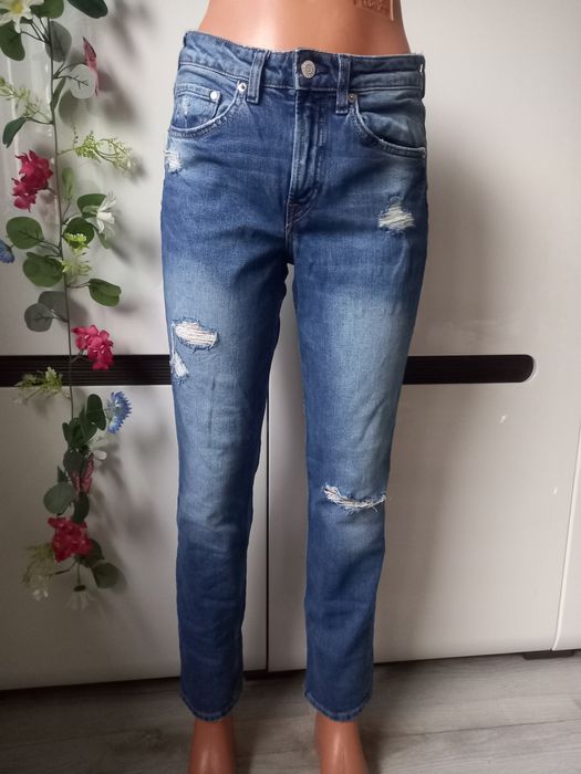 Spodnie jeans przetarcia H&M Denim EUR 36, S Denim rurki
