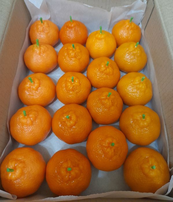 Свечки/Свічки з бджолиного воску Мандаринки