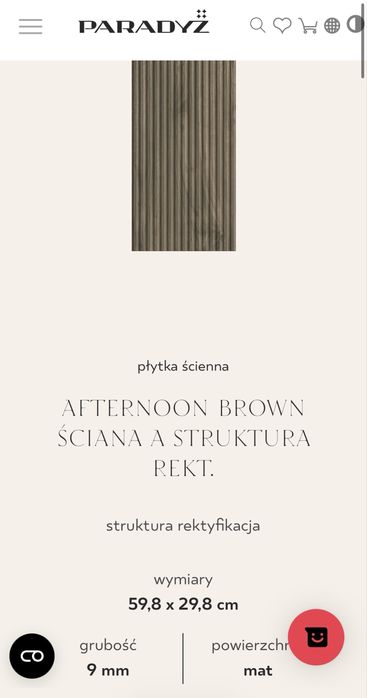 Paradyż afternoon brown płytka ścienna ze strukturą