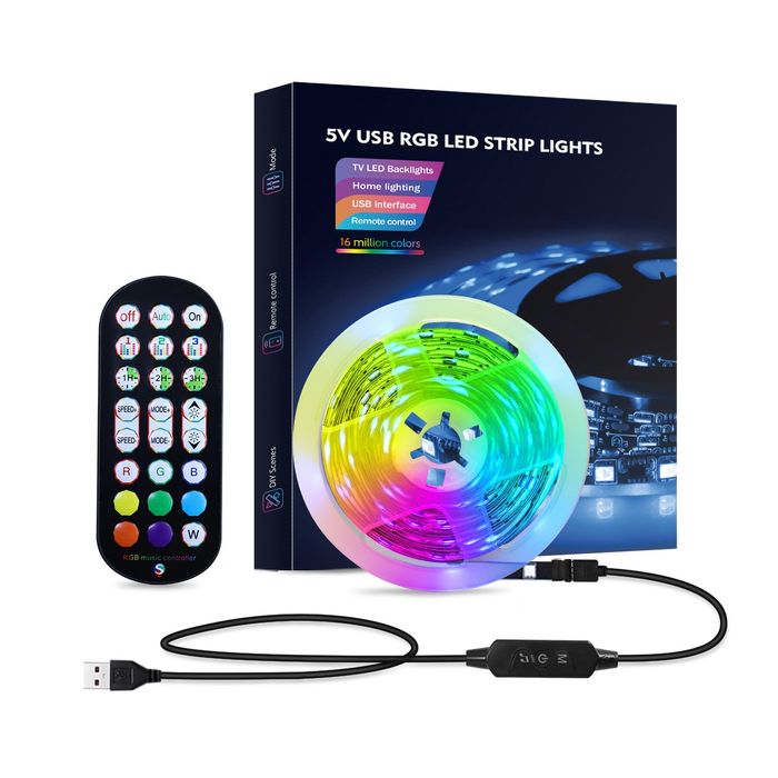 RGB лента 5м  от usb