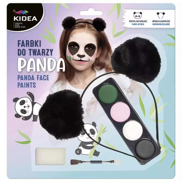 Farby Do Twarzy 4 kolory Akc Panda Kidea B/c. Derform. Nowy Produkt