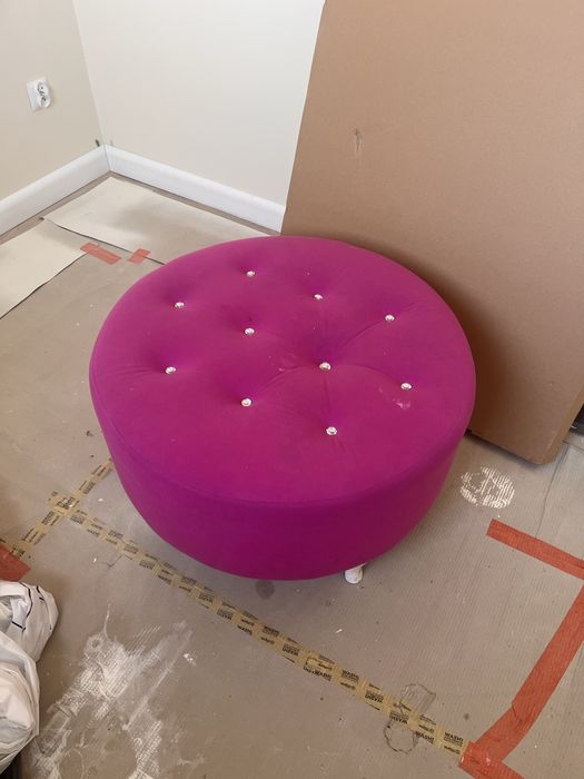 Pufa pikowana różowa