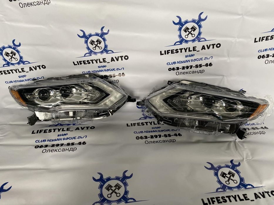 Фары Nissan rogue Фары Нисан рог фул лед, фары галогенки, рестайлинг