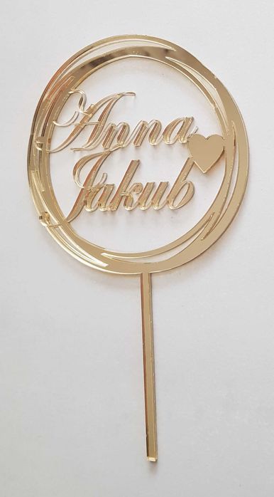 Topper spersonalizowany złoty