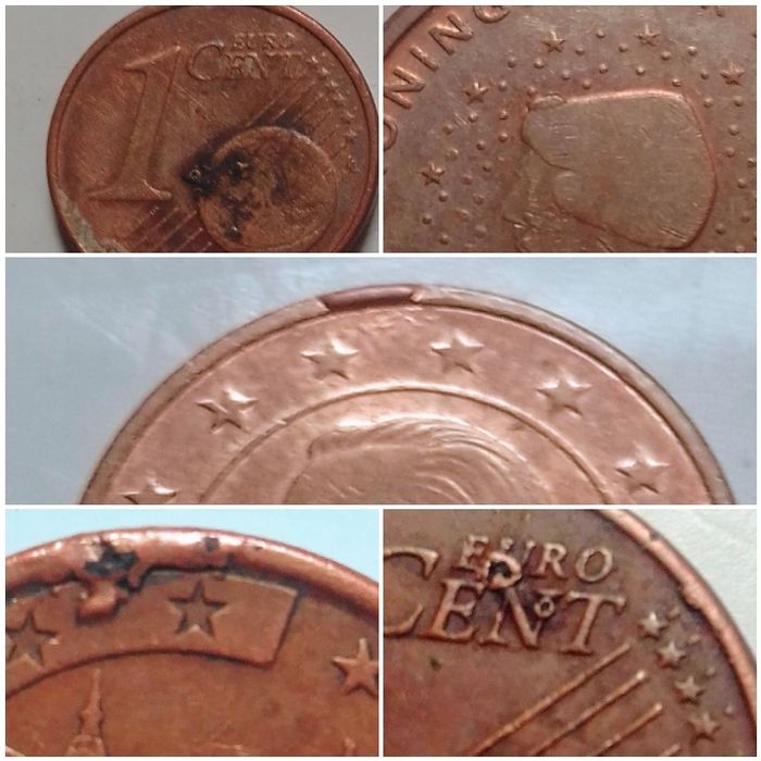 Moedas com irregularidades e defeitos para coleção.