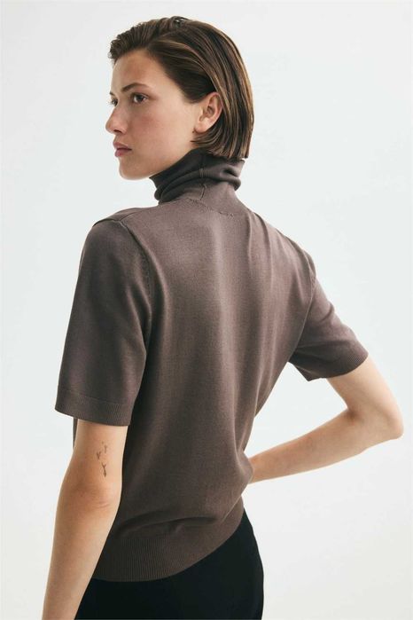 Sweter golf M nowa kolekcja brązowy wiskoza PROMOCJA