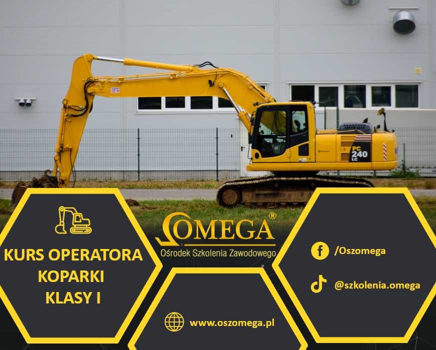 2600zł Kurs na KOPARKI kl. I, szkolenie koparka,  2.03, 30.03, 4.05