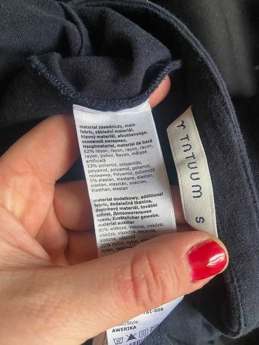 Tatuum granat sukienka dres s m 38 36 tunika material zima basic