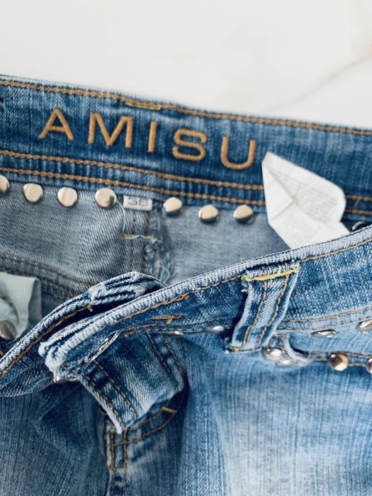 Amisu jeansowa mini spódnica z dżetami s