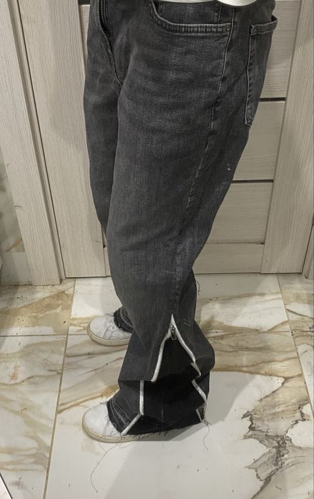 Flared zip jeans , фларед джинси
