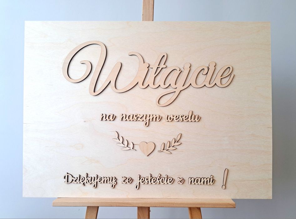 Tablica ślubna tablica powitalna Witajcie na naszym weselu boho ślub