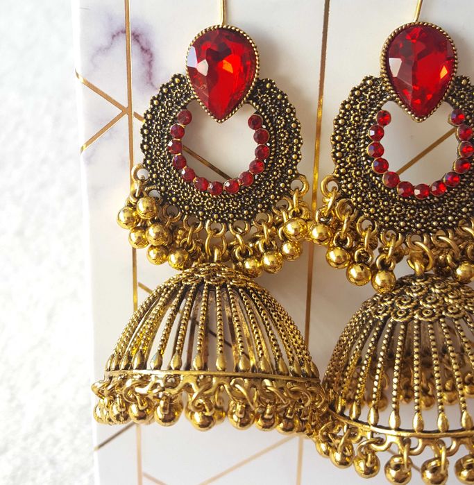 Kolczyki indyjskie pakistańskie jhumki duże cygańskie orient boho etno