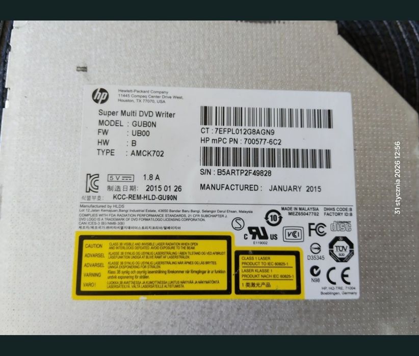 Napęd DVD-RW HP GUB0N Slim Sata