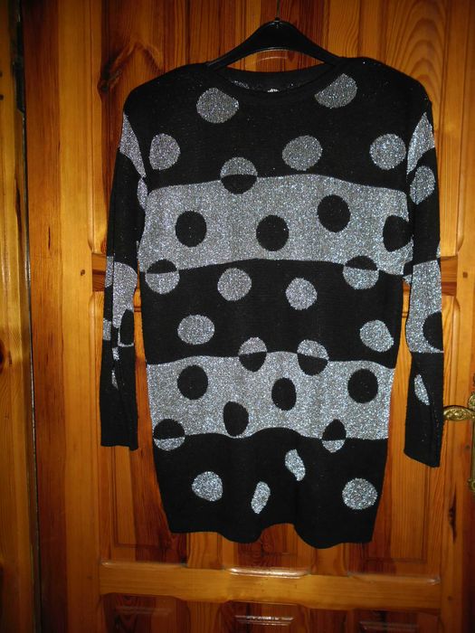 czarno-srebrna tunika sweterkowa biust 120cm